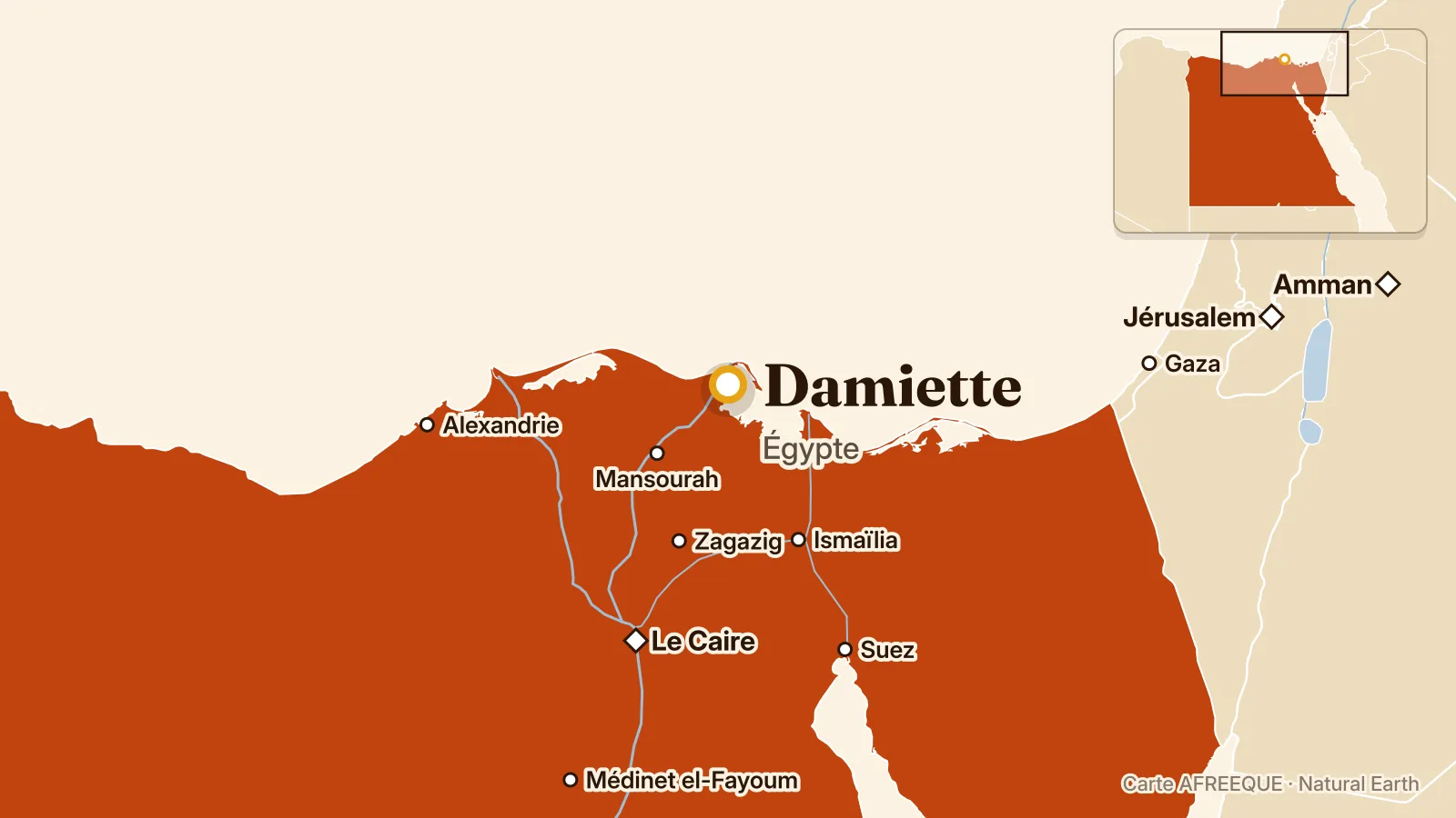 Carte : Damiette, Égypte