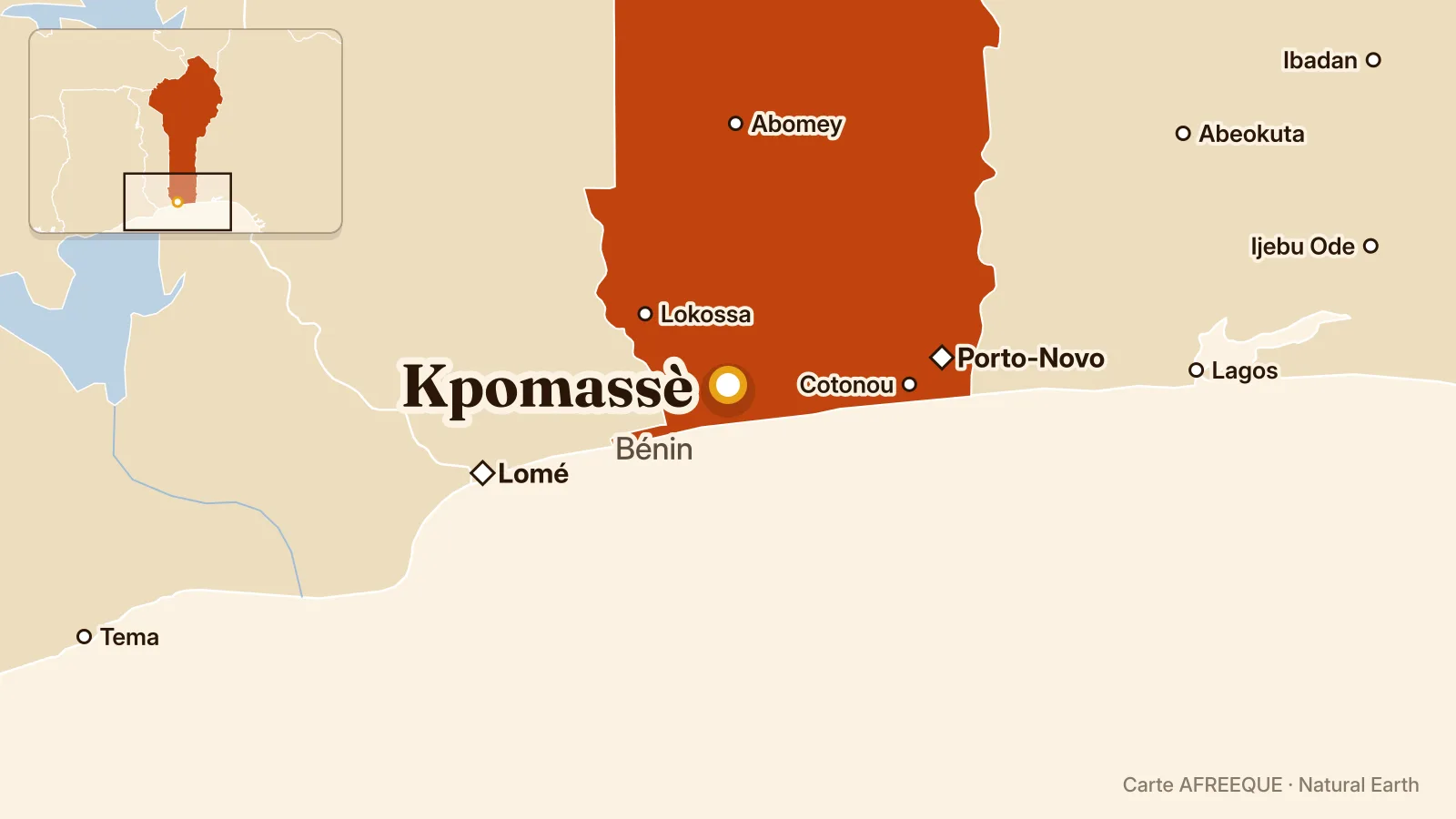 Carte : Kpomassè, Bénin