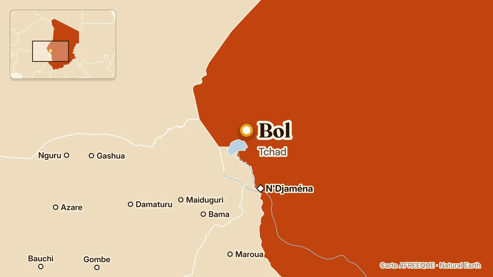 Carte : Bol, Tchad