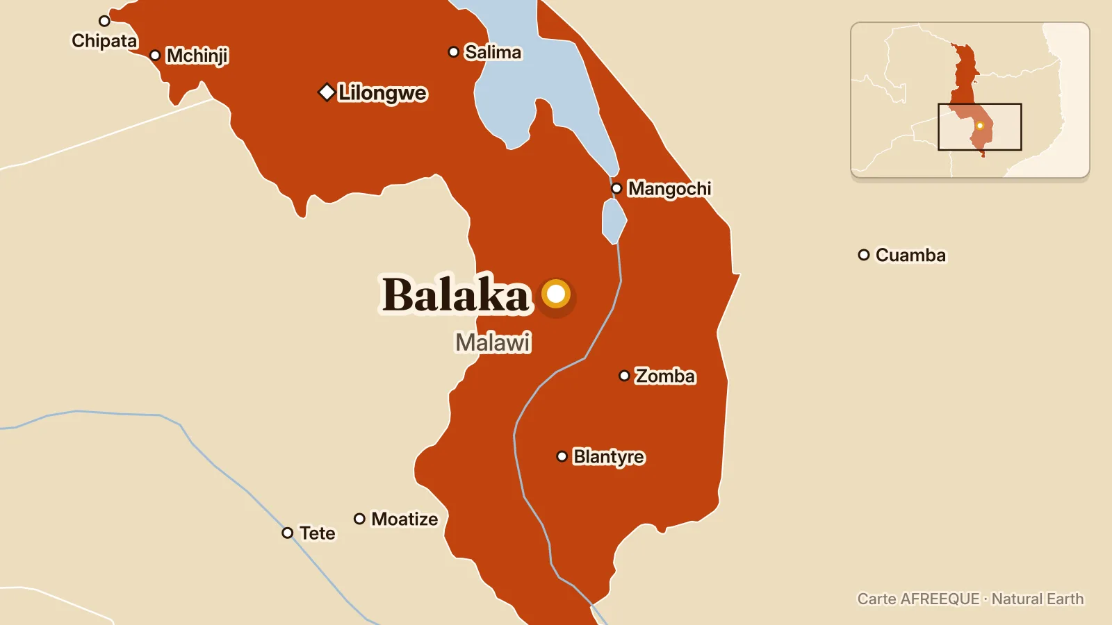 Carte : Balaka, Malawi