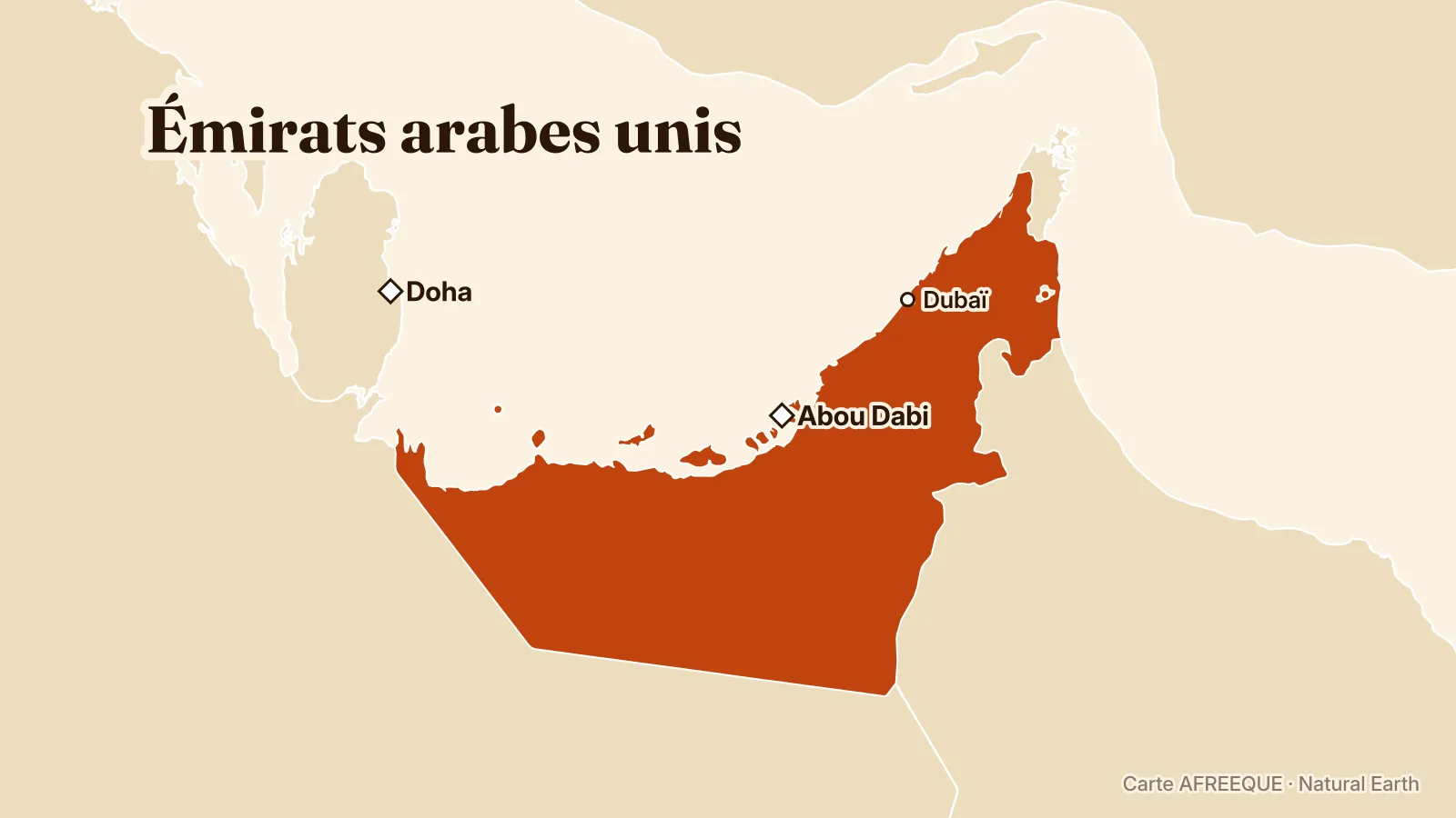 Carte : Émirats arabes unis