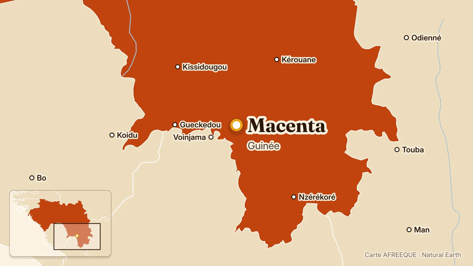 Carte : Macenta, Guinée