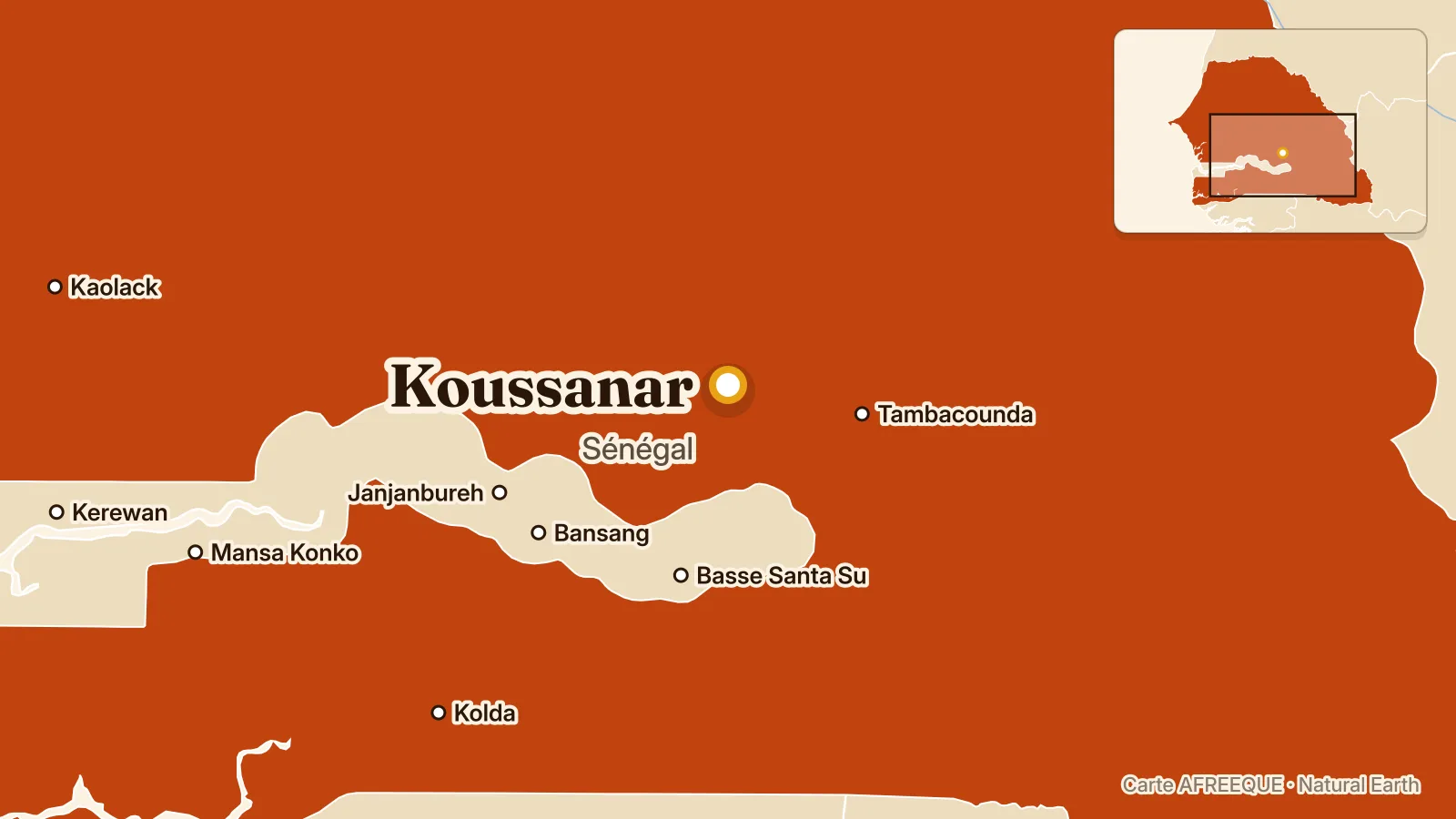 Carte : Koussanar, Sénégal