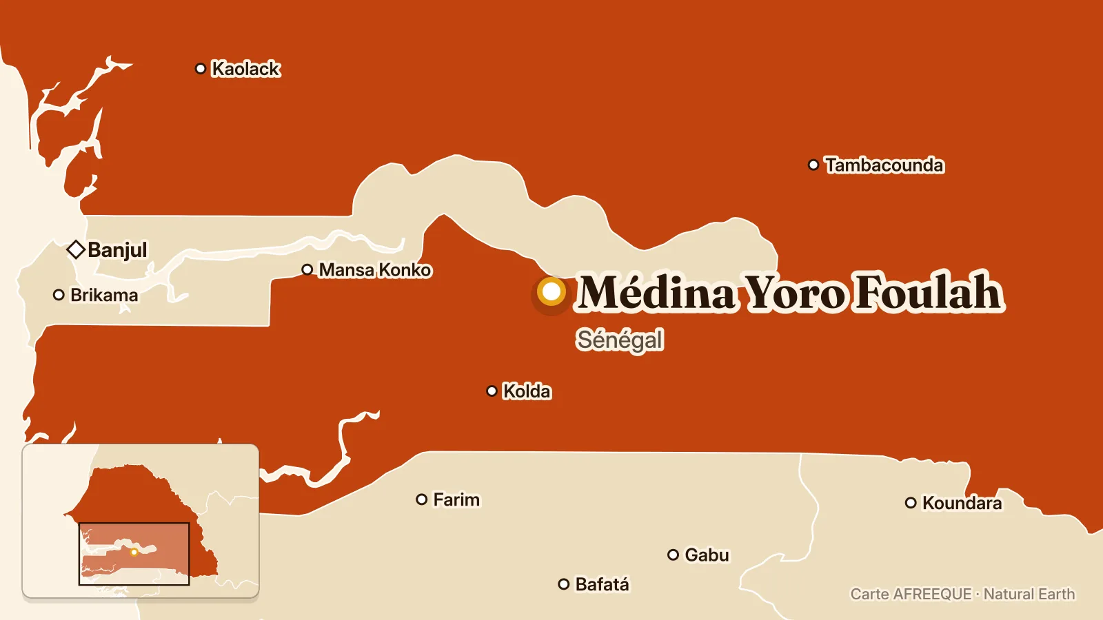 Carte : Médina Yoro Foulah, Sénégal