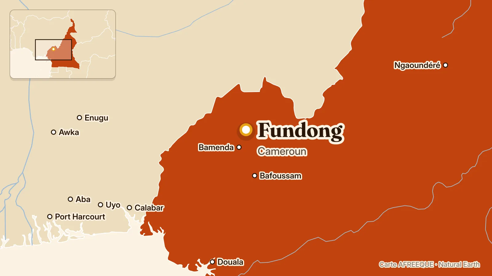 Map: Fundong, Cameroon