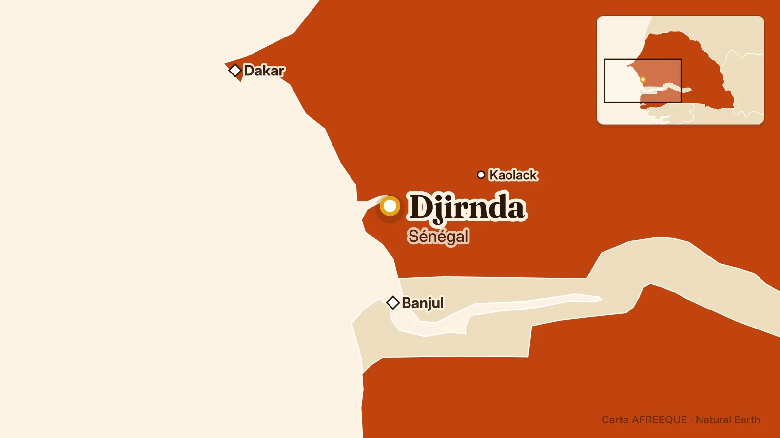 Carte : Djirnda, Sénégal