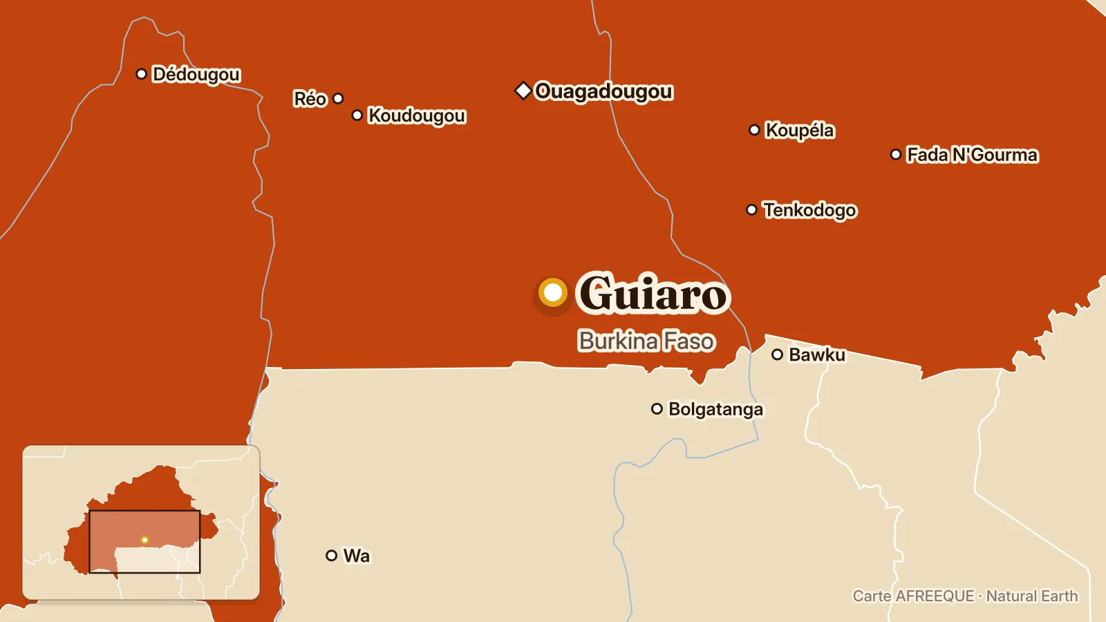 Carte : Guiaro, Burkina Faso