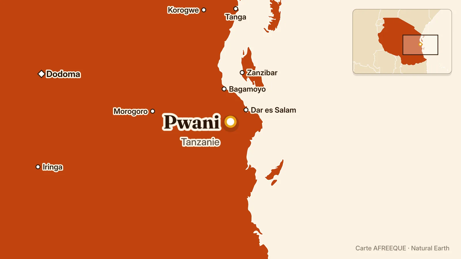 Carte : Pwani, Tanzanie