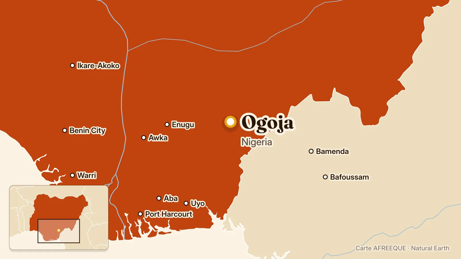 Carte : Ogoja, Nigeria