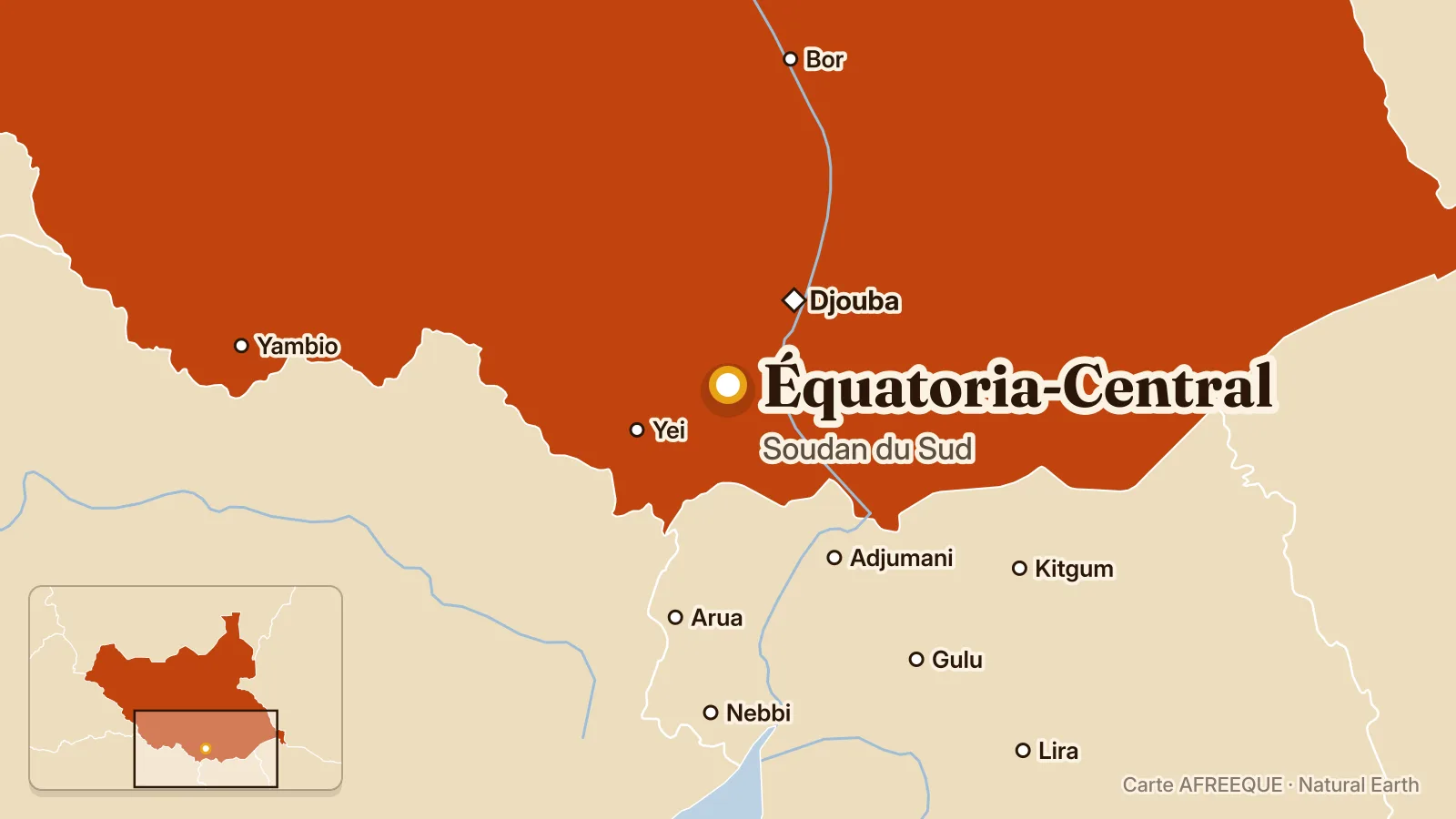 Carte : Équatoria-Central, Soudan du Sud