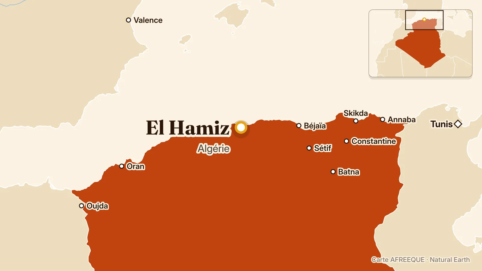 Carte : El Hamiz, Algérie