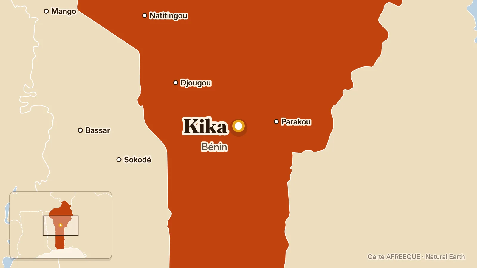 Carte : Kika, Bénin