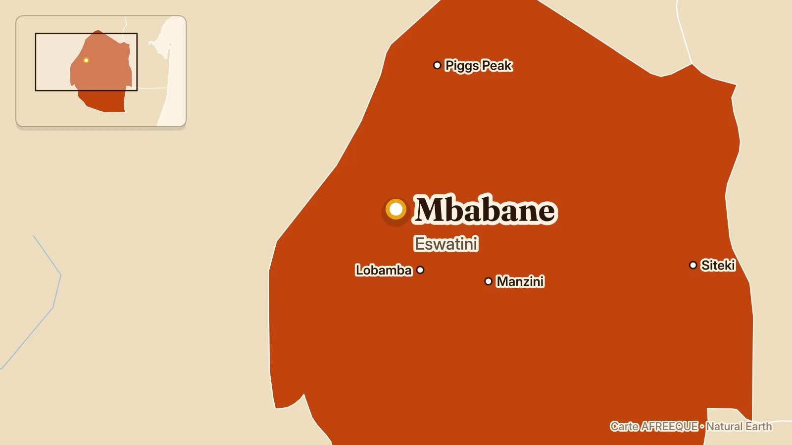 Carte : Mbabane, Eswatini