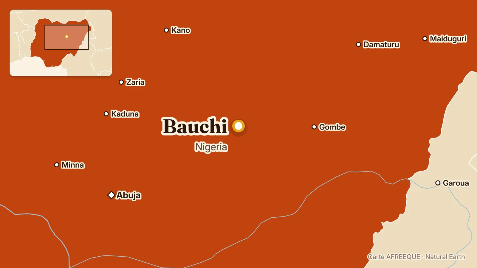 Map: Bauchi, Nigeria