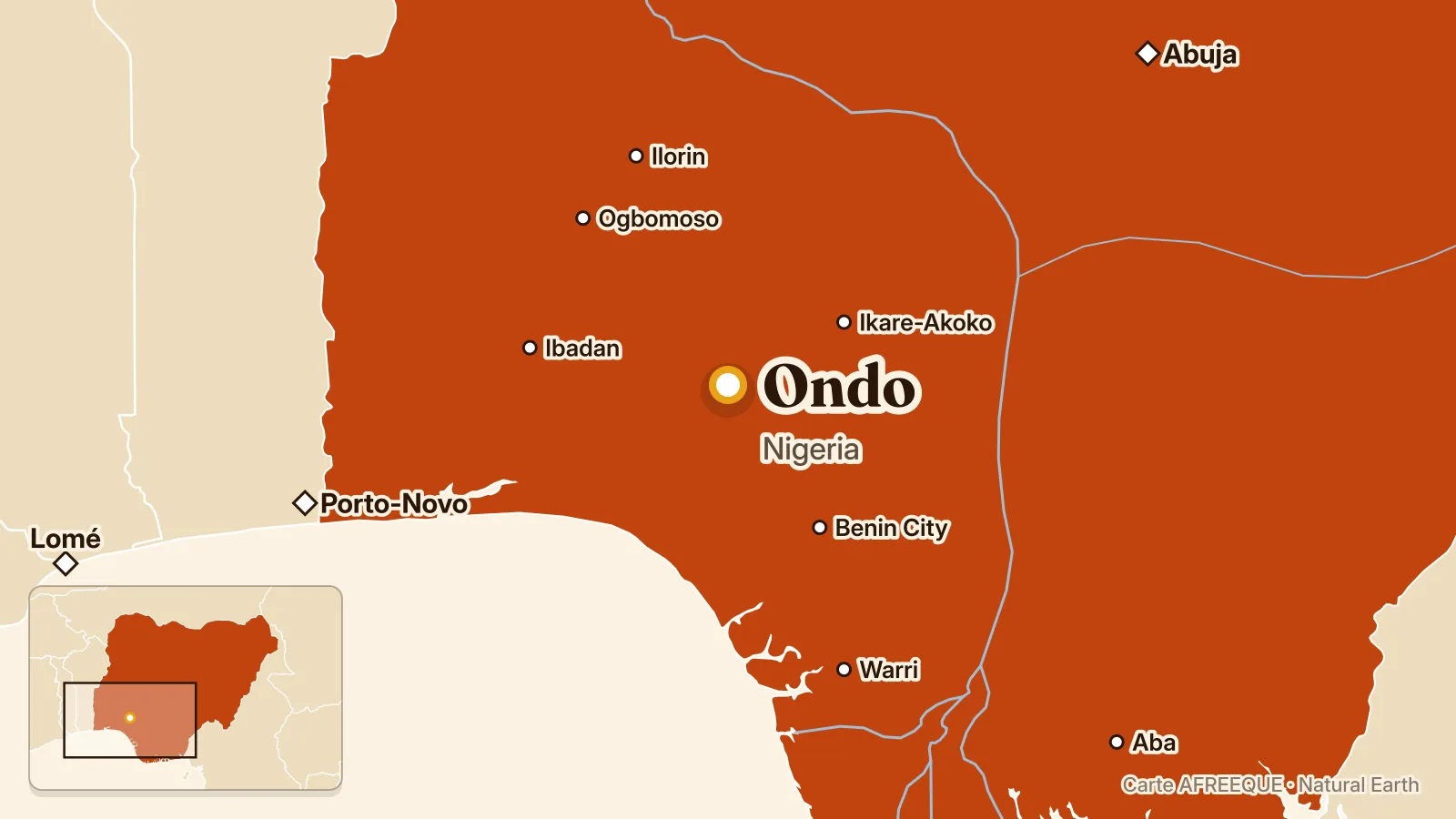 Carte : Ondo, Nigeria