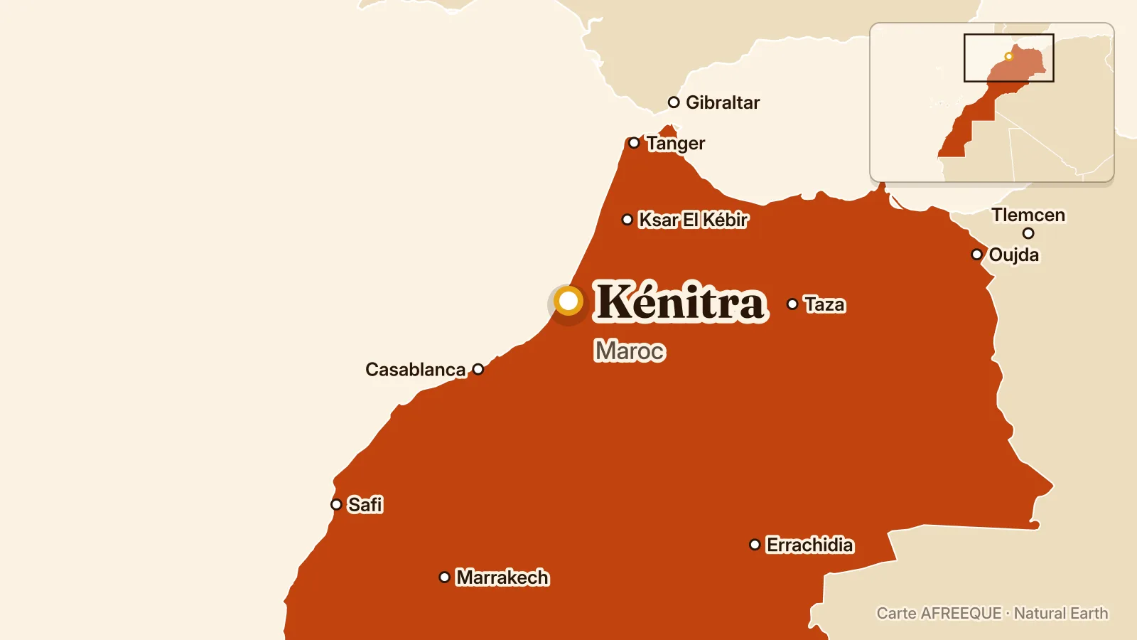 Carte : Kénitra, Maroc