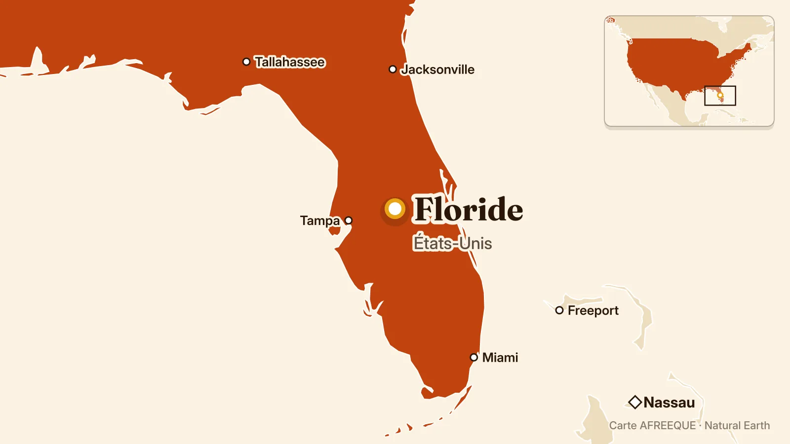 Carte : Floride, États-Unis