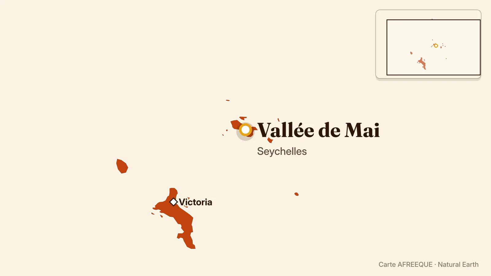 Carte : Vallée de Mai, Seychelles