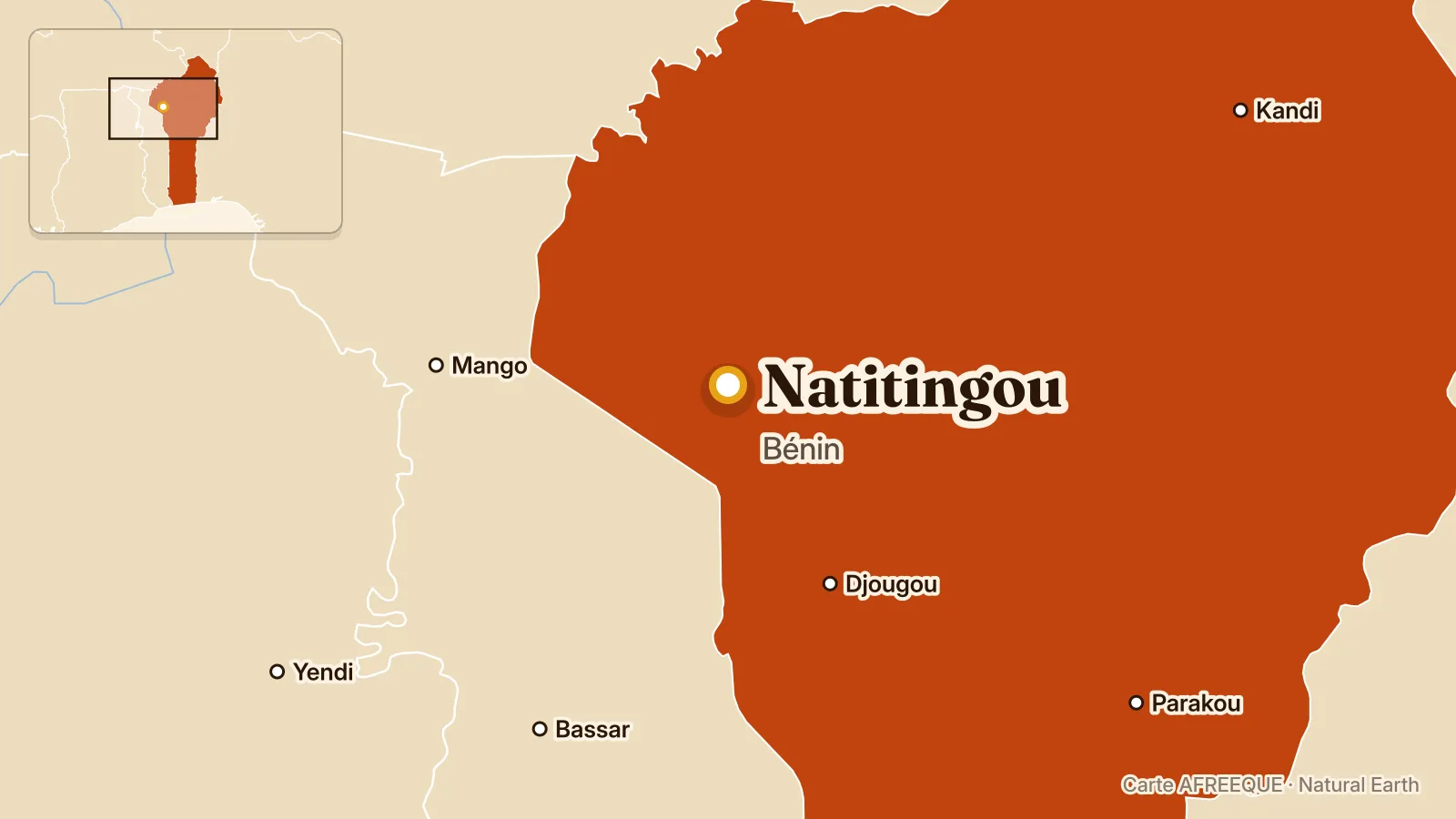 Carte : Natitingou, Bénin