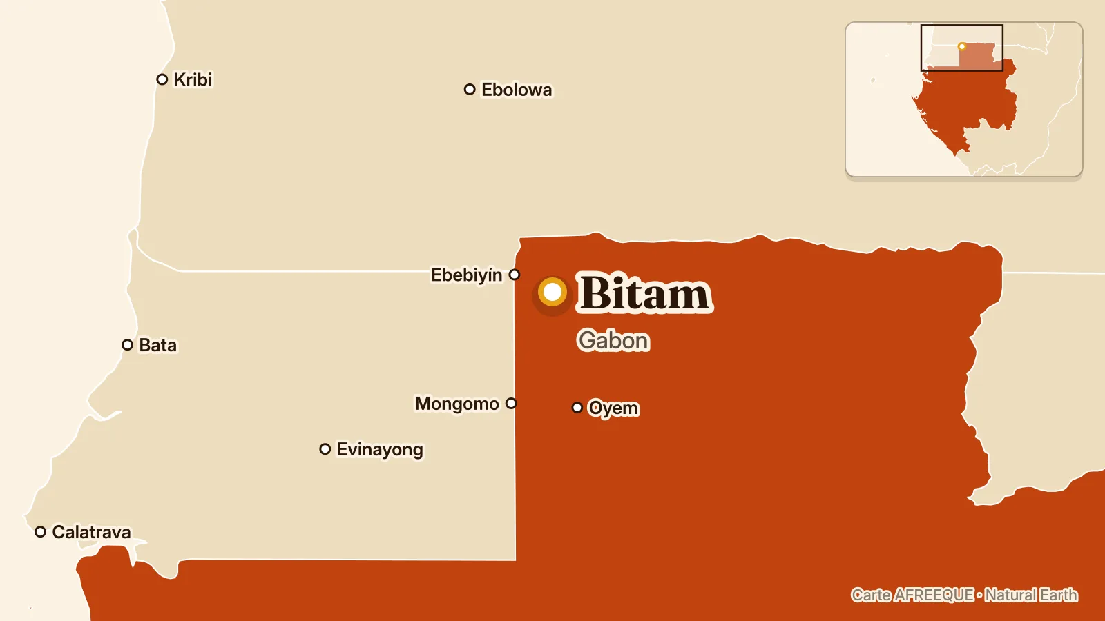 Carte : Bitam, Gabon