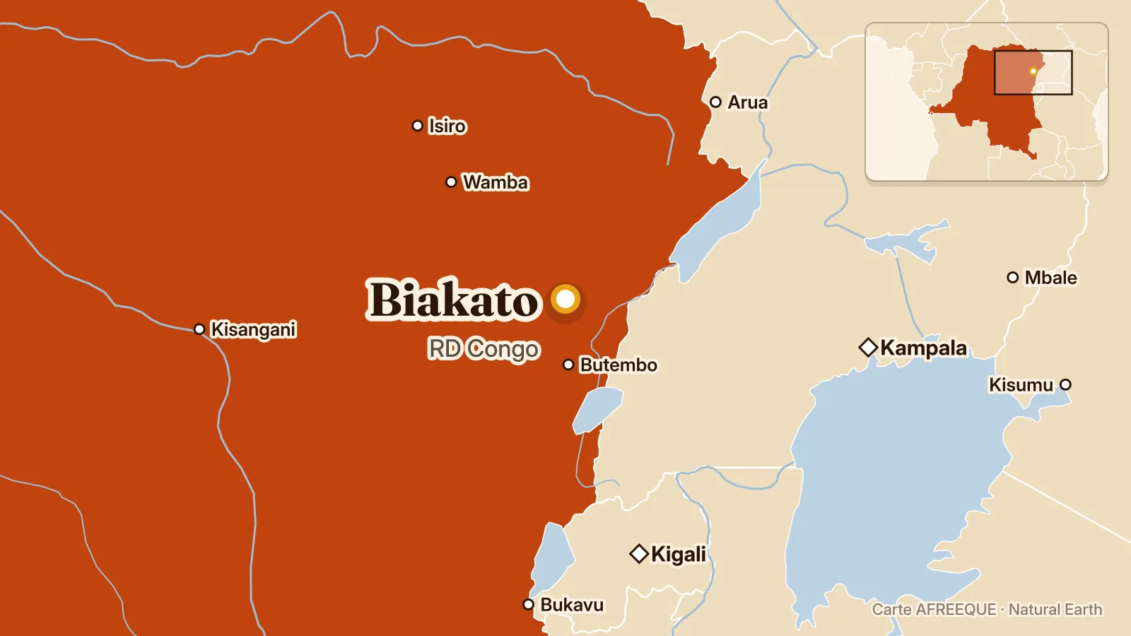 Carte : Biakato, RD Congo