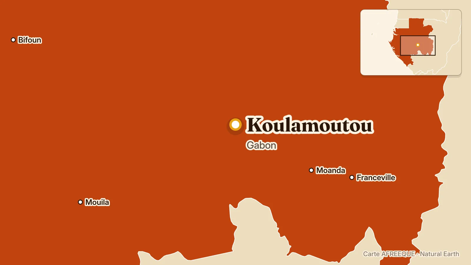 Carte : Koulamoutou, Gabon
