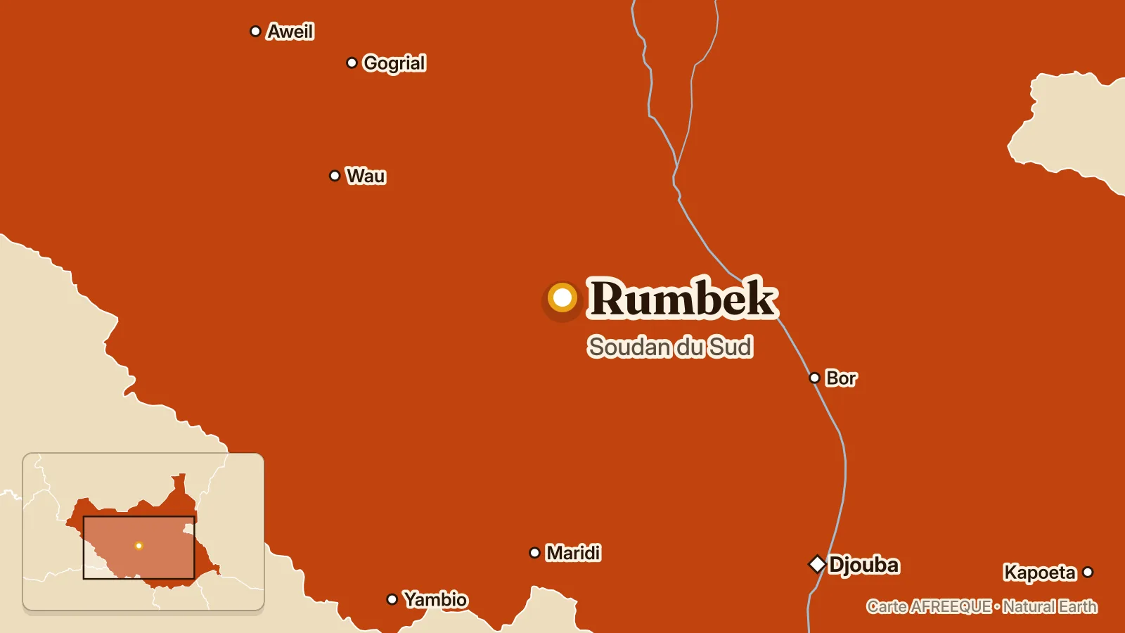 Carte : Rumbek, Soudan du Sud