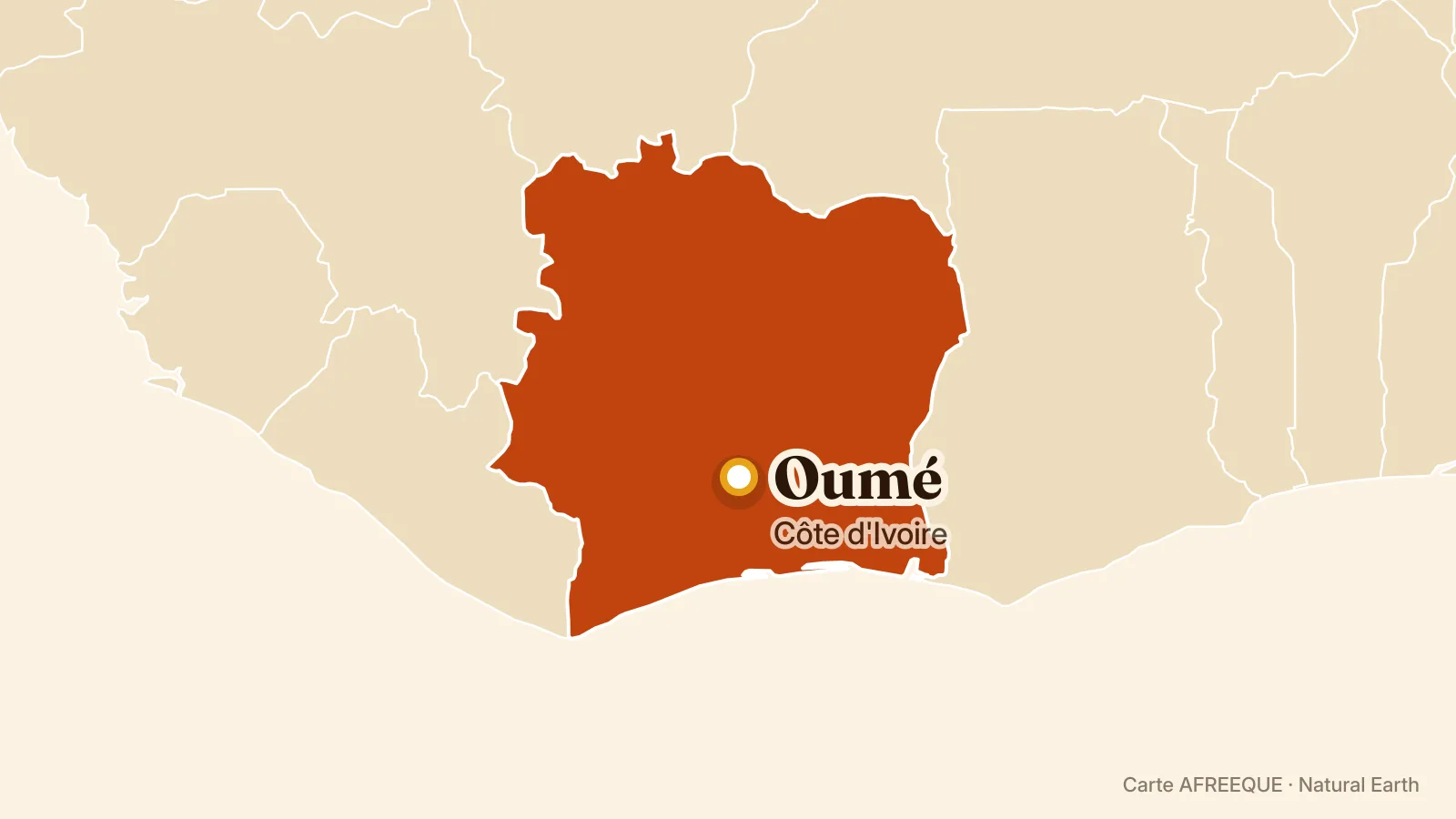 Carte : Oumé, Côte d'Ivoire