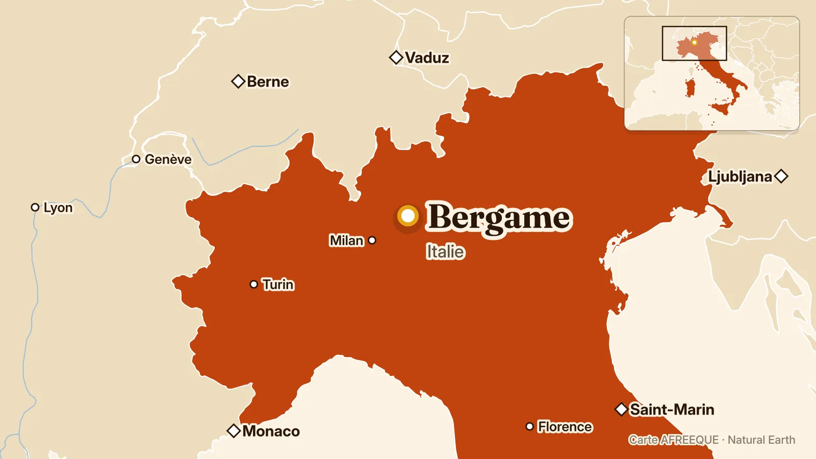 Carte : Bergame, Italie
