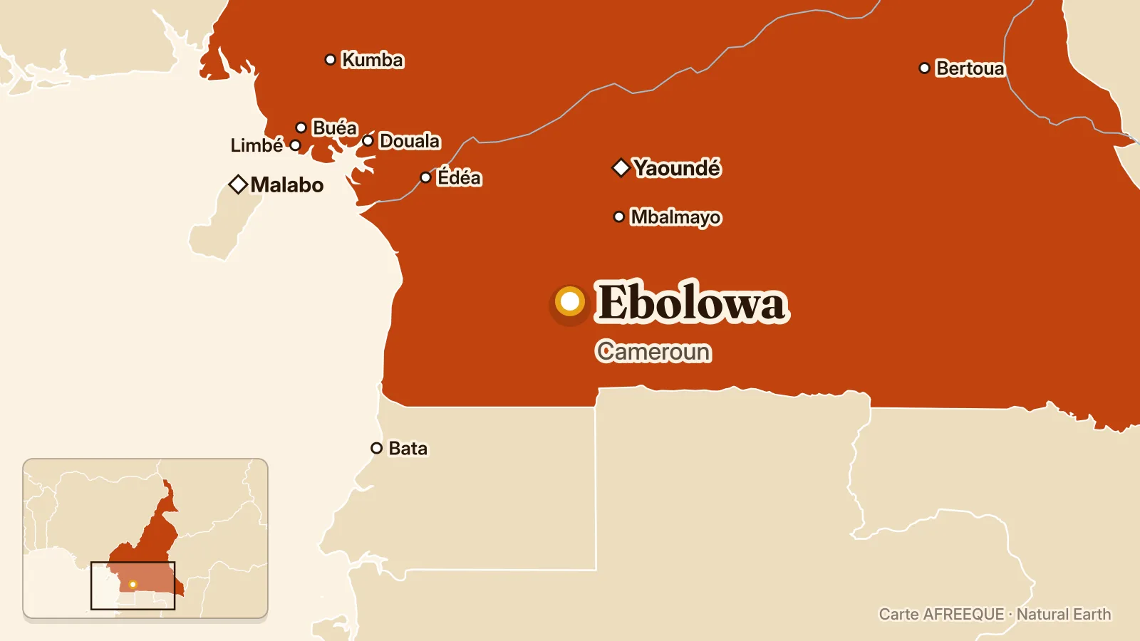 Carte : Ebolowa, Cameroun