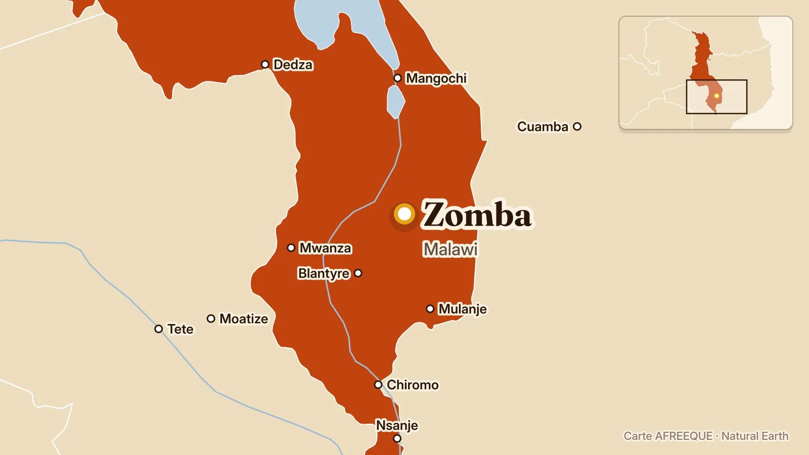 Carte : Zomba, Malawi