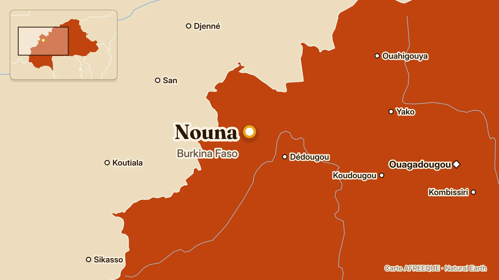 Carte : Nouna, Burkina Faso