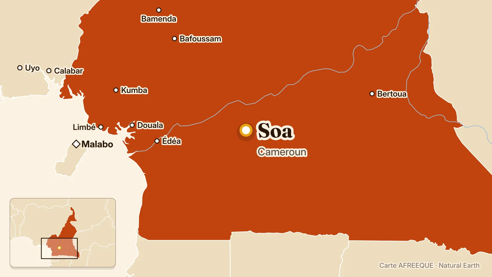 Carte : Soa, Cameroun