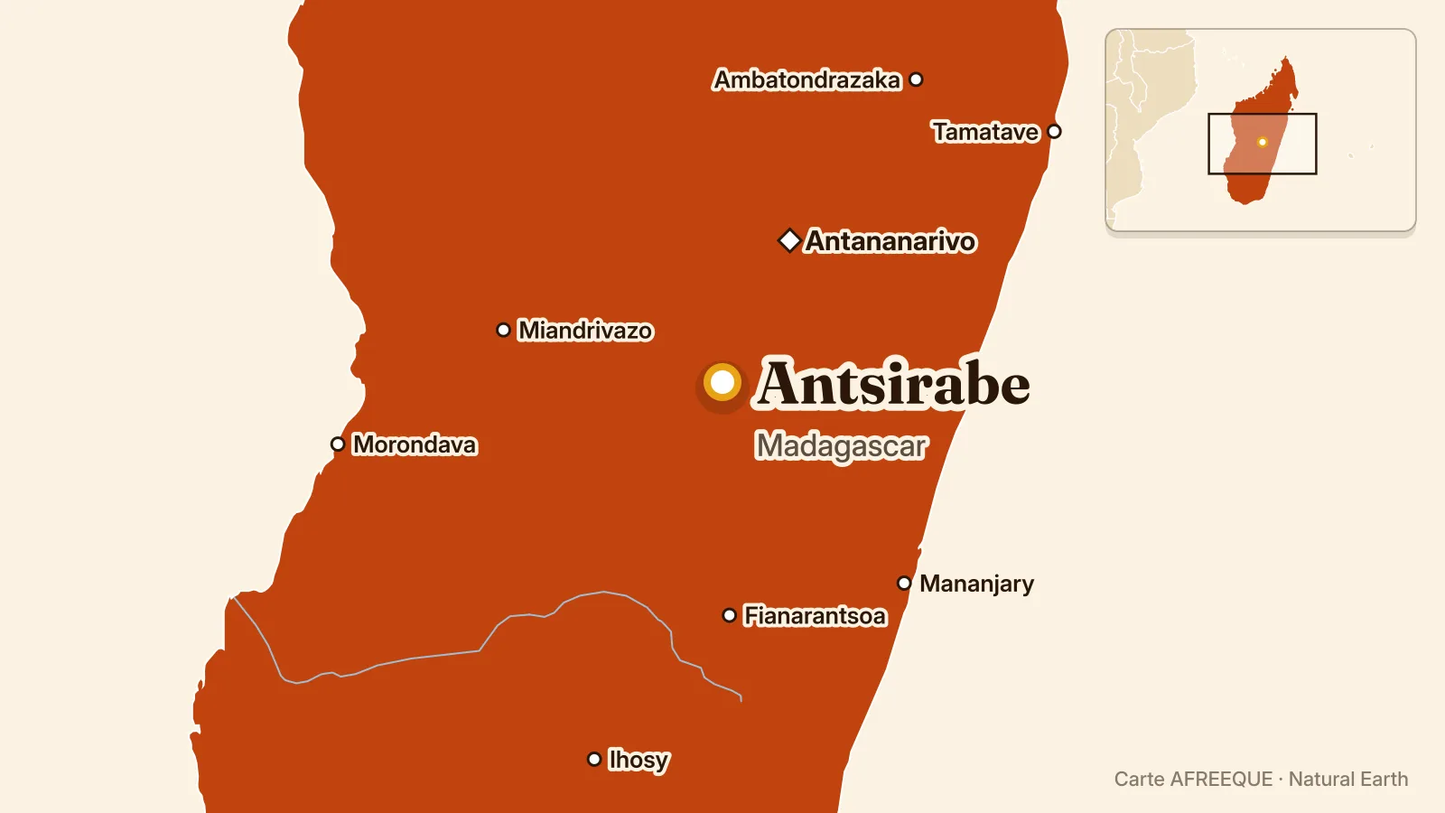 Carte : Antsirabe, Madagascar