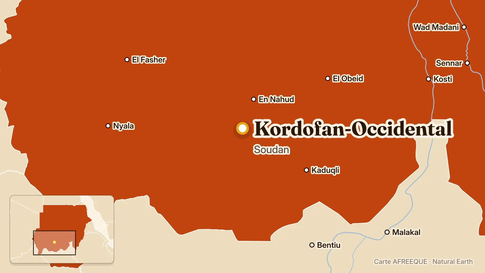 Carte : Kordofan-Occidental, Soudan