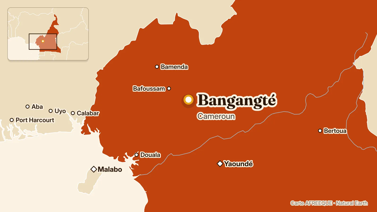 Carte : Bangangté, Cameroun