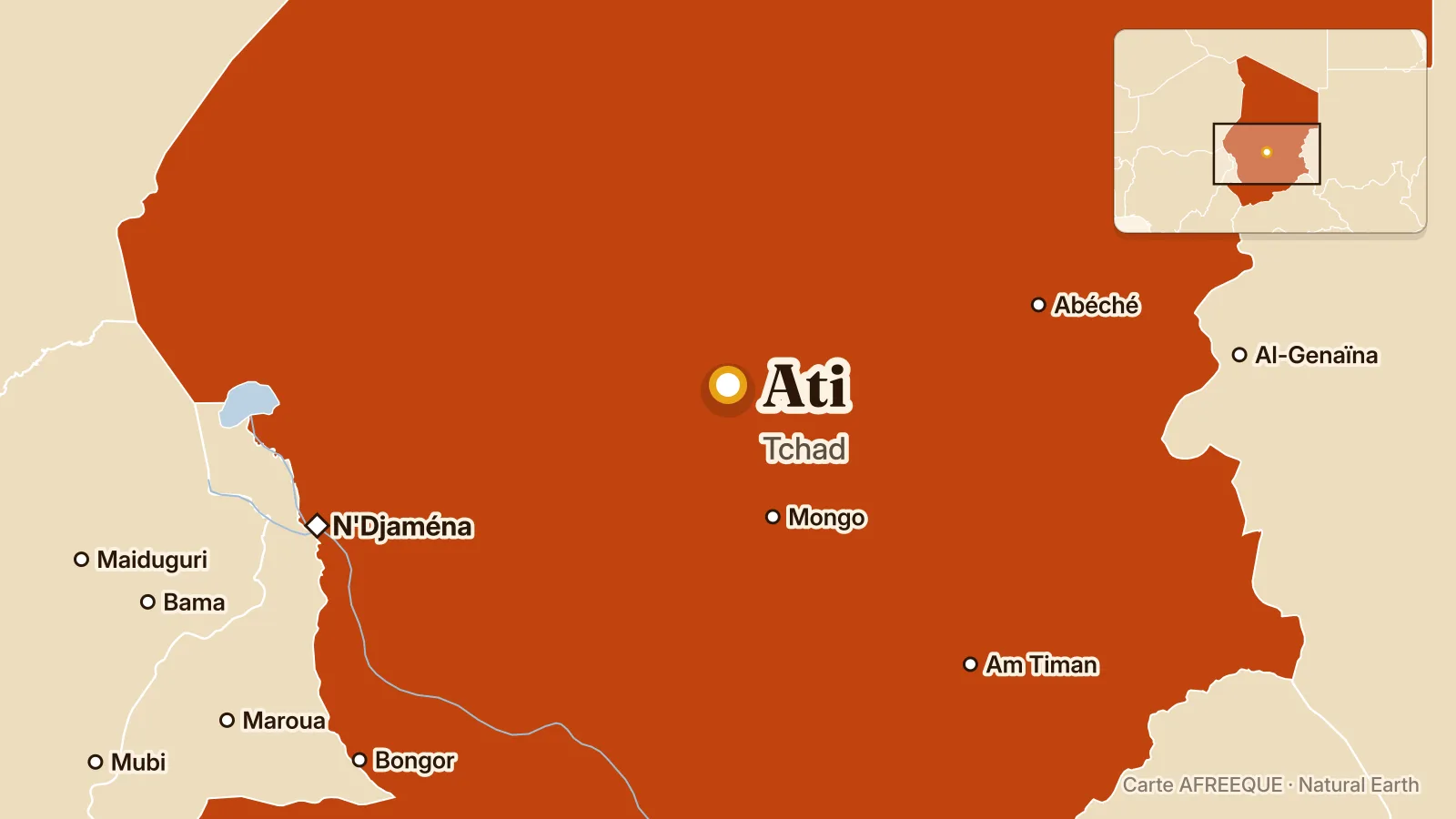 Carte : Ati, Tchad