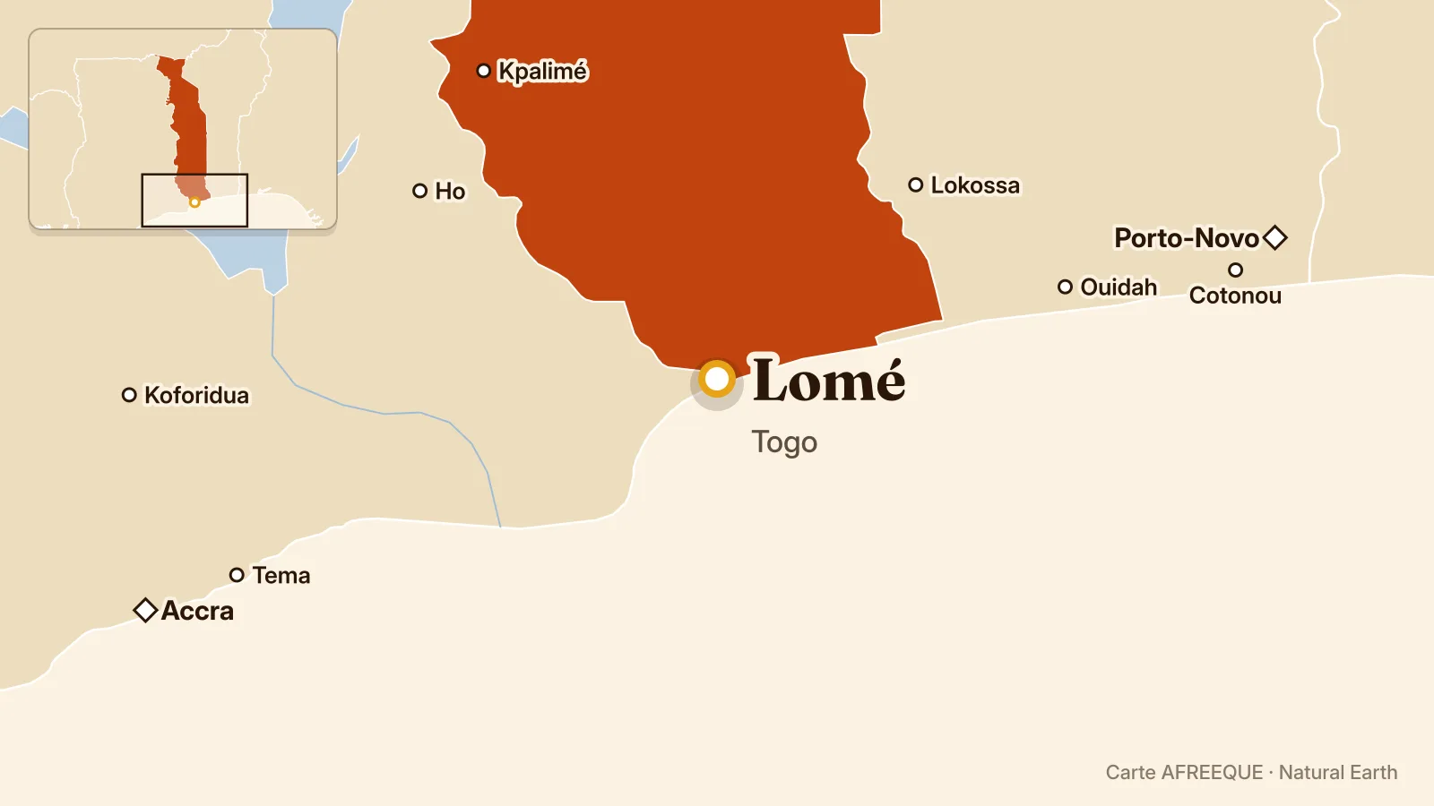 Carte : Lomé, Togo