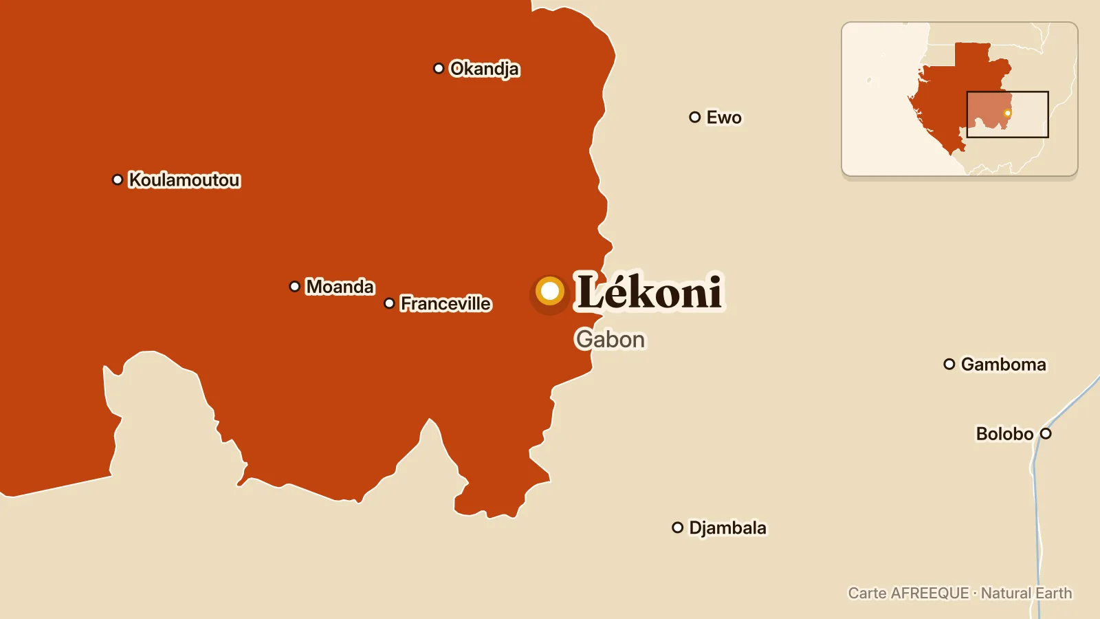 Carte : Lékoni, Gabon