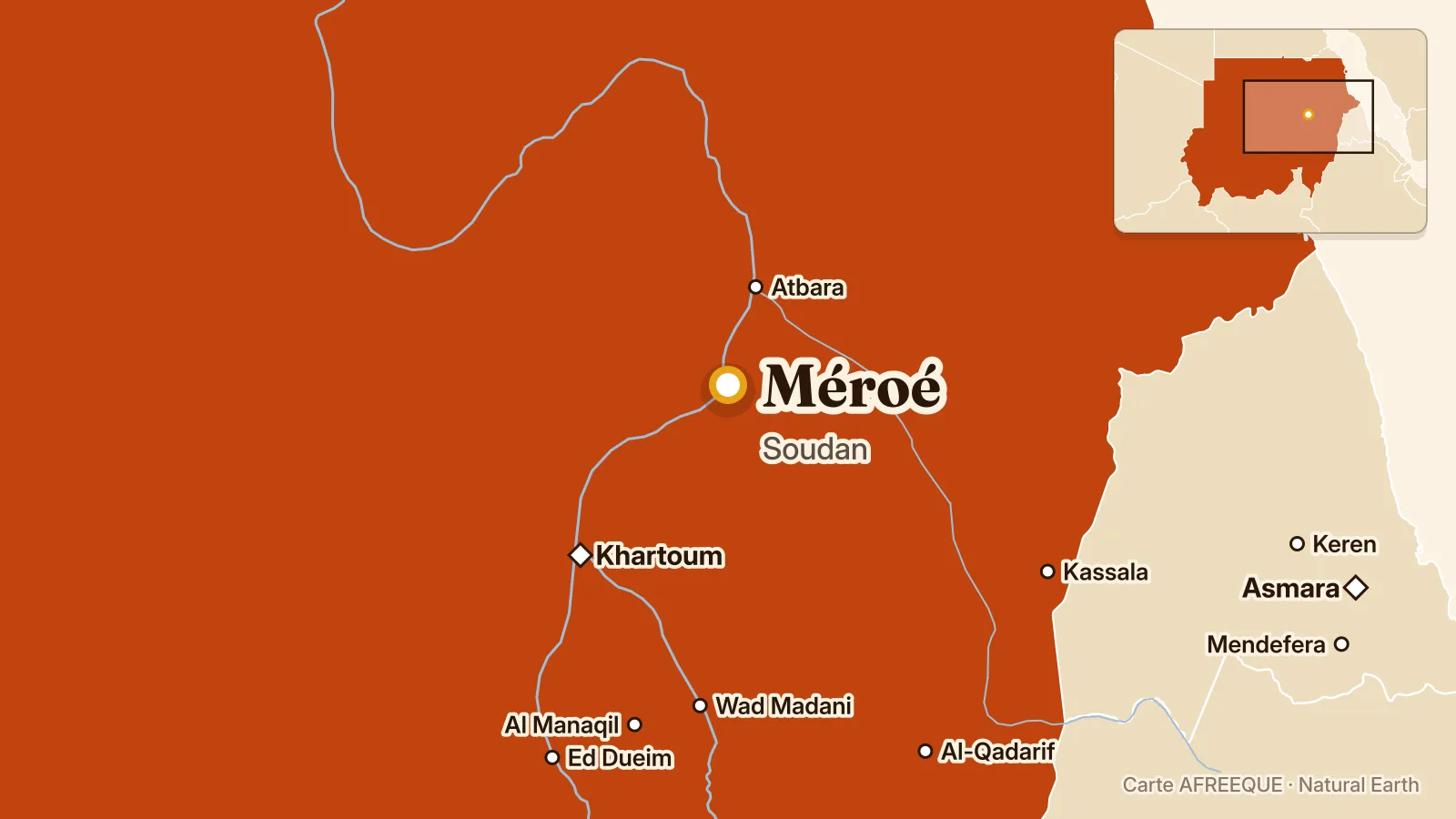 Carte : Méroé, Soudan