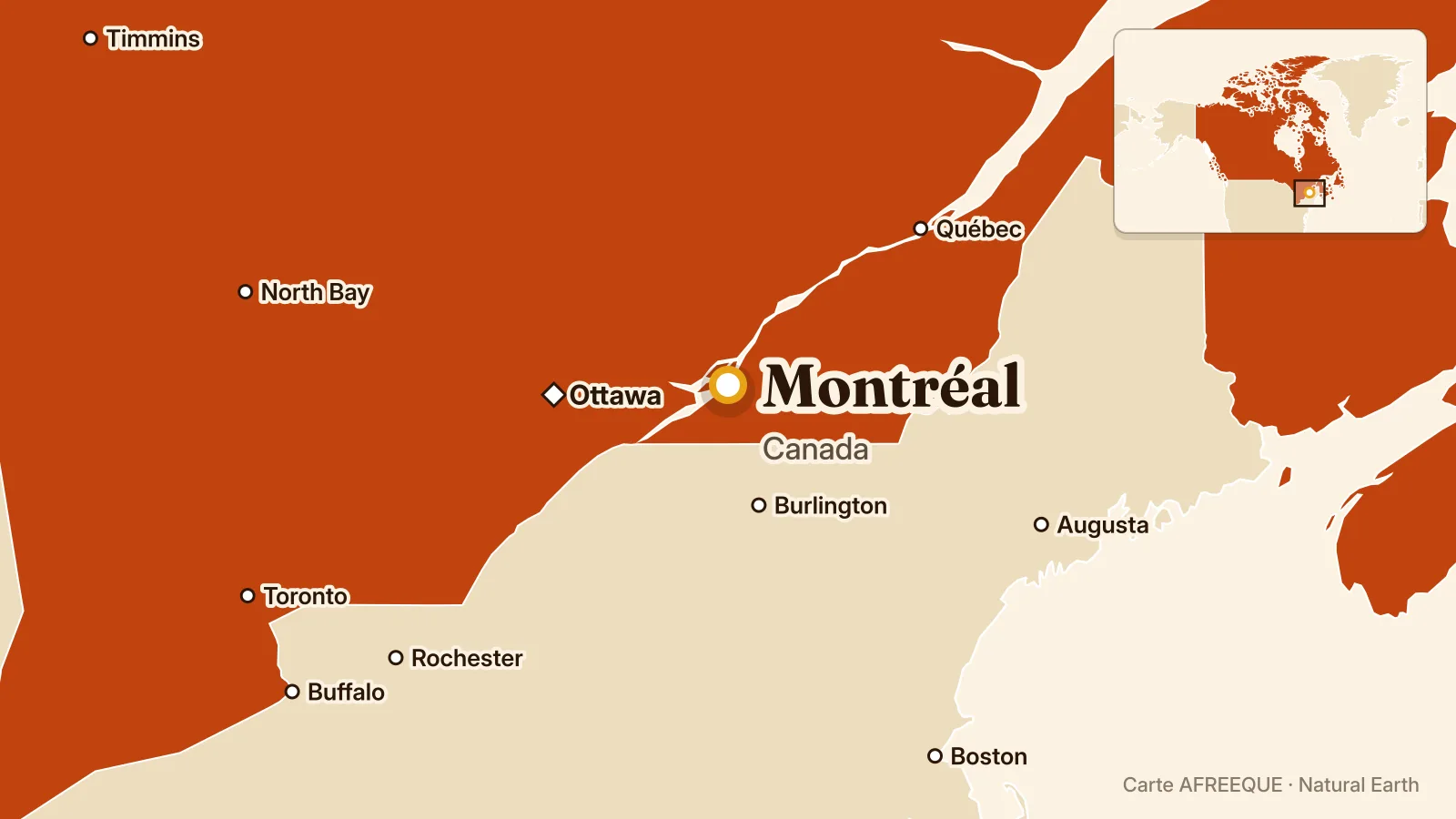 Carte : Montréal, Canada