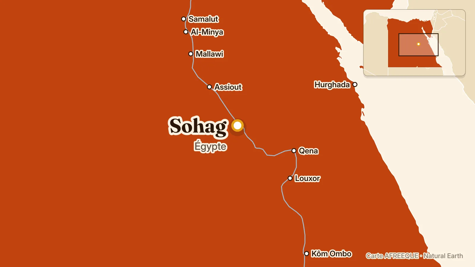Carte : Sohag, Égypte