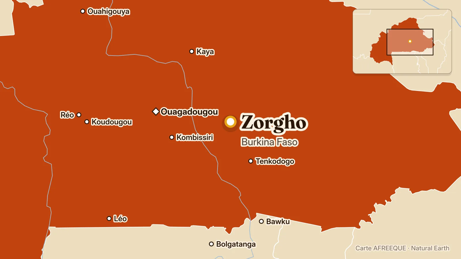 Carte : Zorgho, Burkina Faso