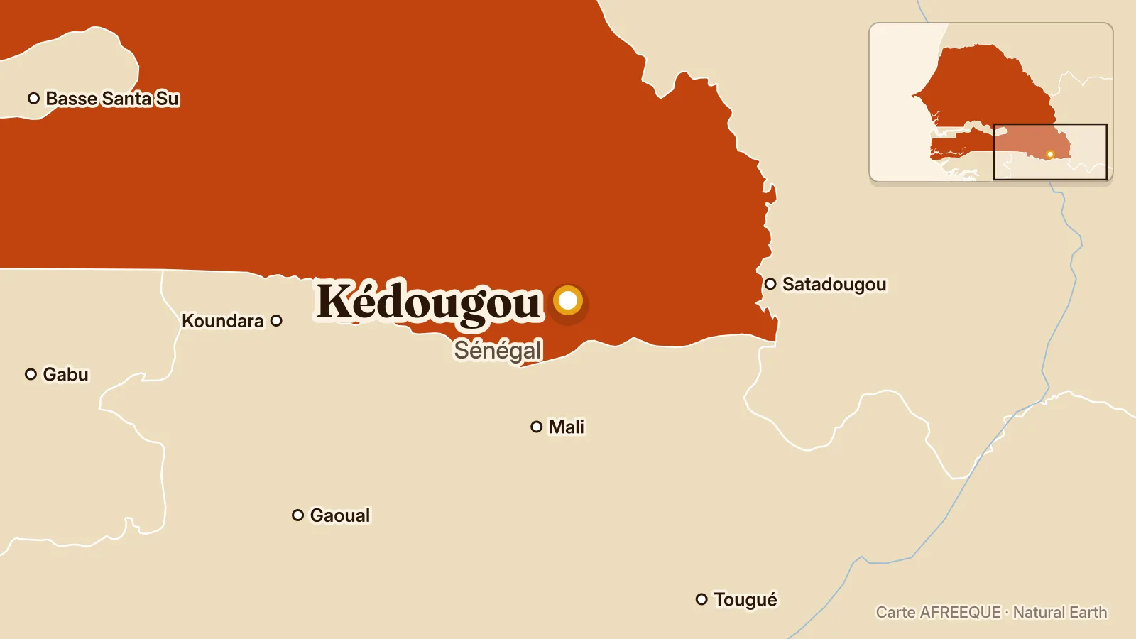 Carte : Kédougou, Sénégal