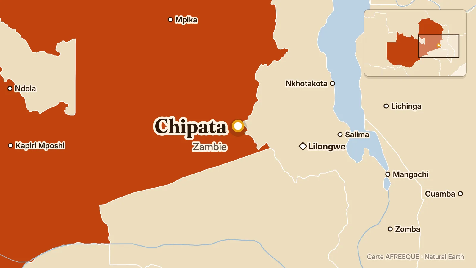 Carte : Chipata, Zambie