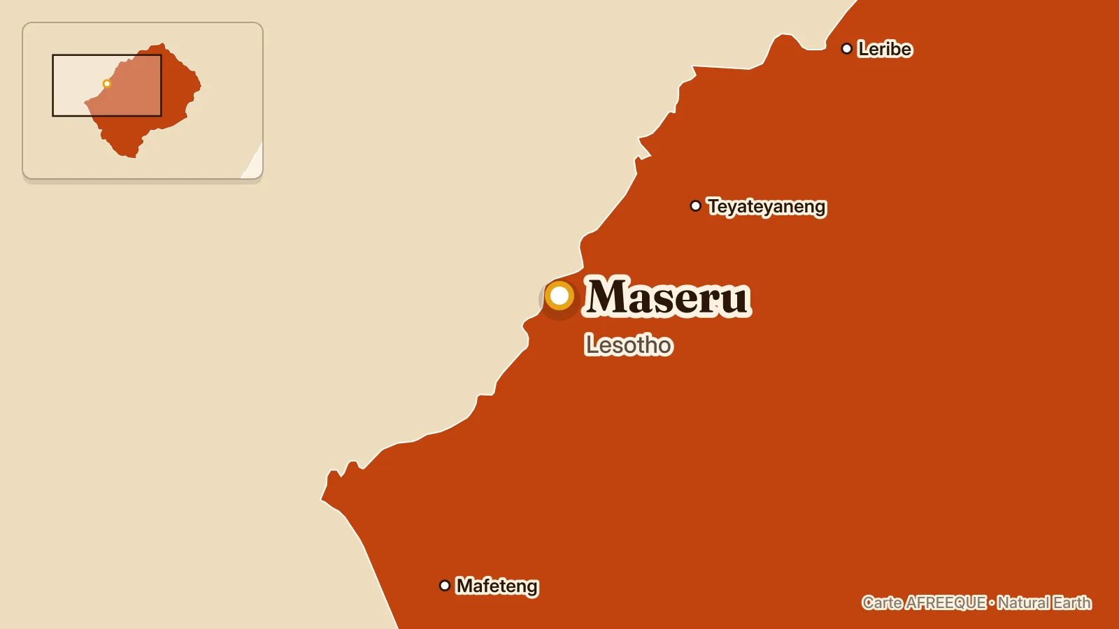 Carte : Maseru, Lesotho