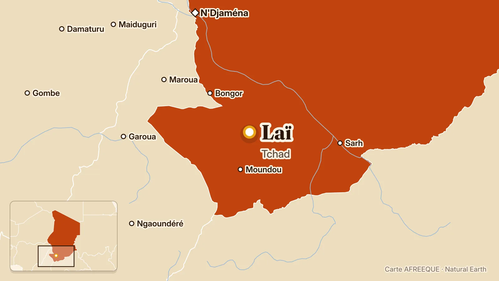 Carte : Laï, Tchad