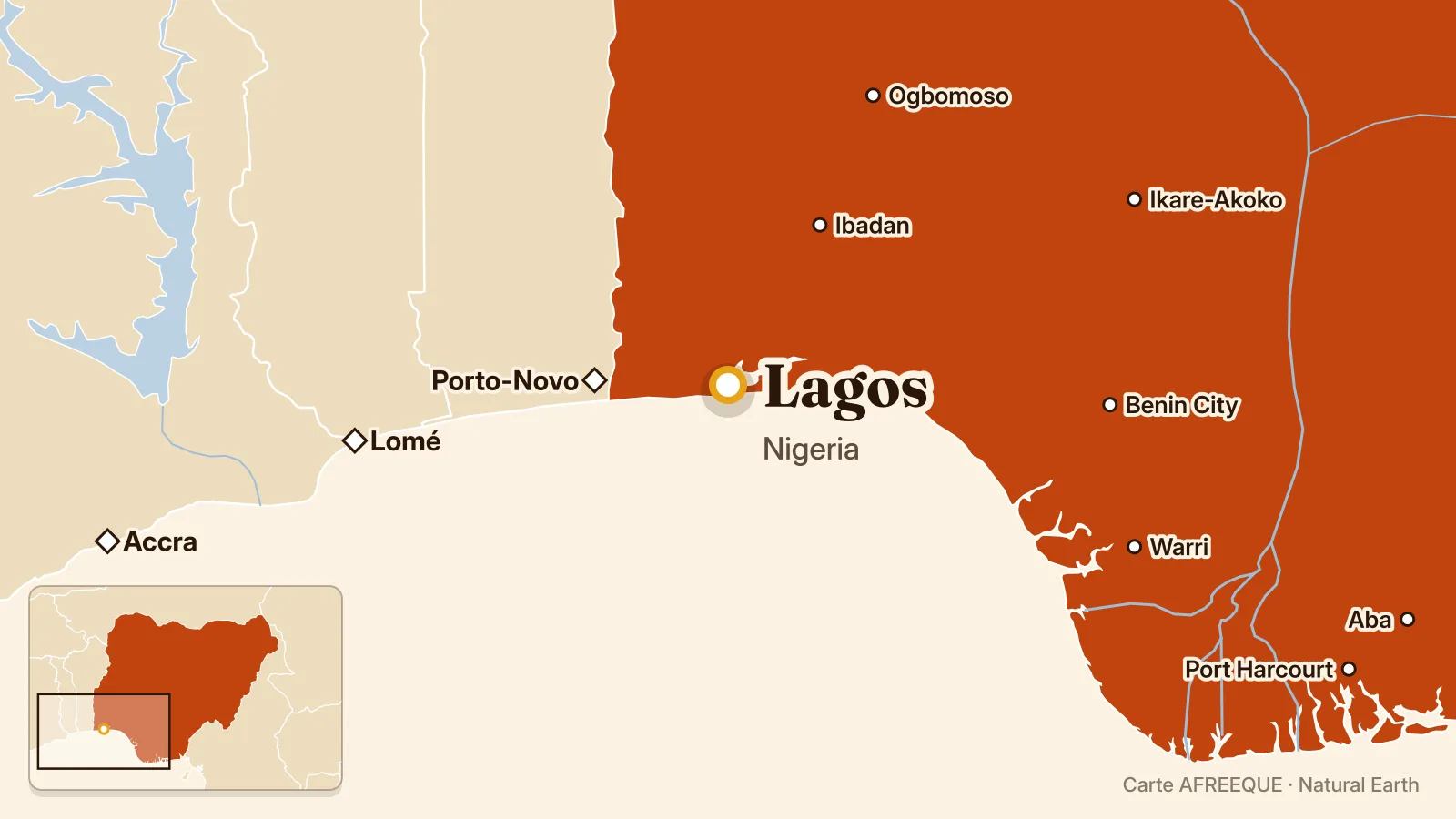 Carte : Lagos, Nigeria