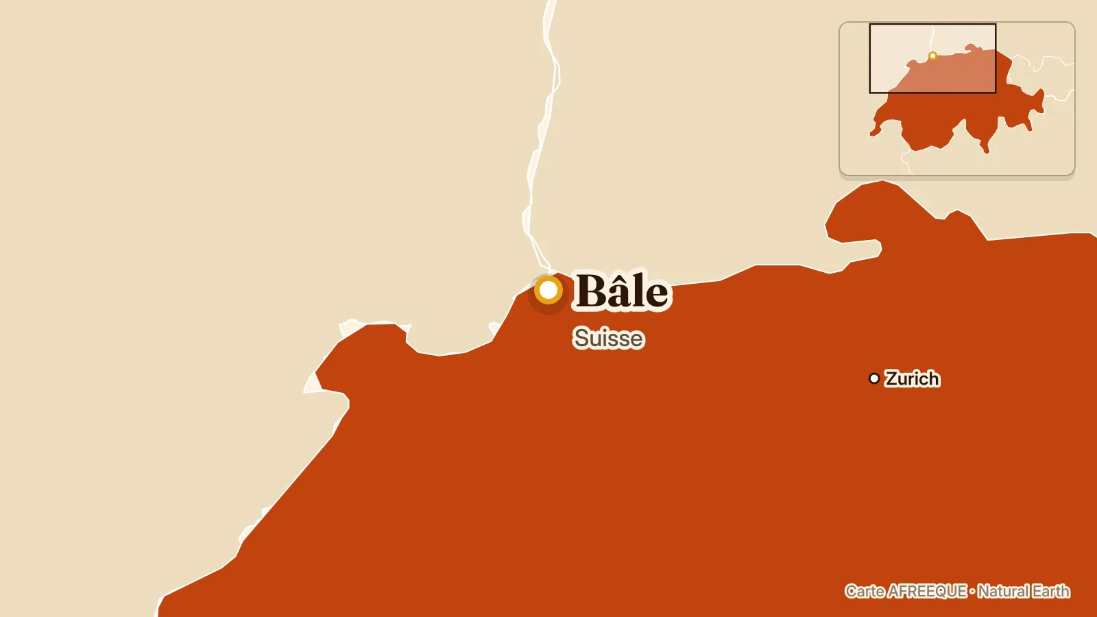 Map: Bâle, Suisse