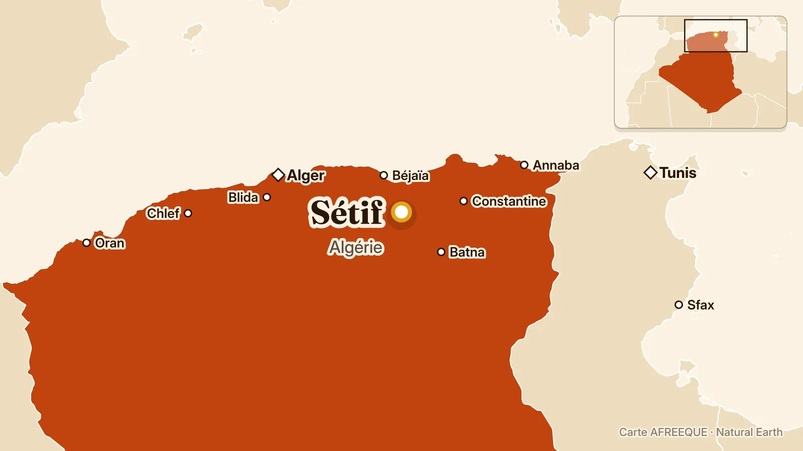 Carte : Sétif, Algérie